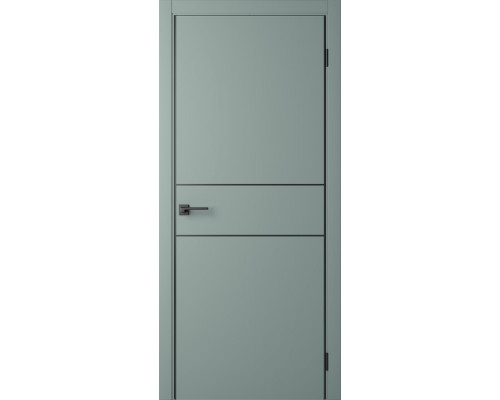 Межкомнатная дверь Centro-3 Shell Green-AL Black 2Х кромка