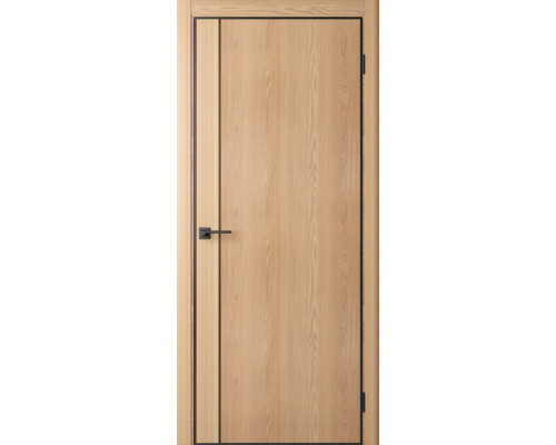 Межкомнатная дверь Centro-1 Oak Natural-AL Black 4Х кромка