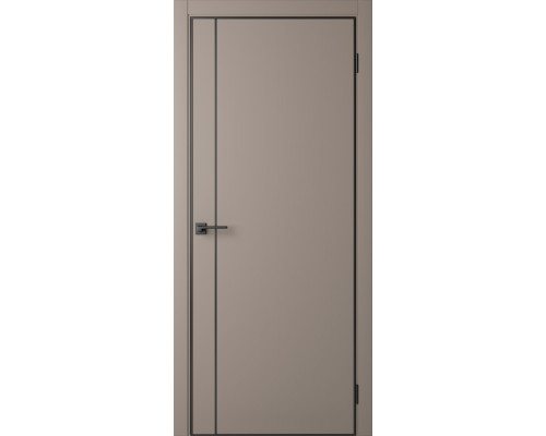 Межкомнатная дверь Centro-1 Shell Grey-AL Black 4Х кромка