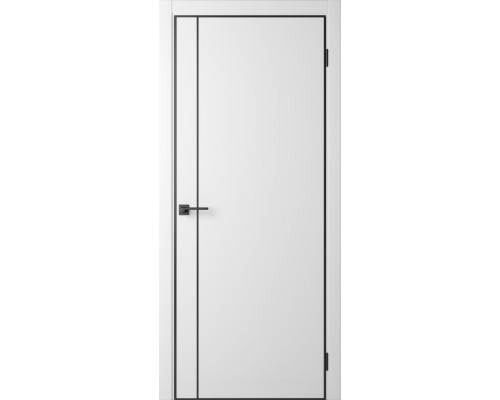 Межкомнатная дверь Centro-1 Simply White-AL Black 4Х кромка