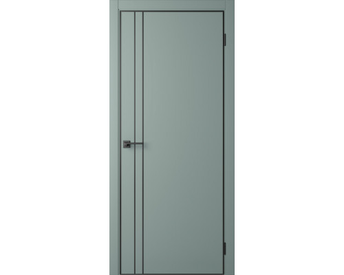 Межкомнатная дверь Centro-2 Shell Green-AL Black 4Х кромка