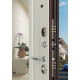 Входная дверь Гарант-1 с зеркалом Сандал белый