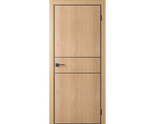 Межкомнатная дверь Centro-3 Oak Natural-AL Black 4Х кромка
