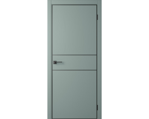 Межкомнатная дверь Centro-3 Shell Green-AL Black 4Х кромка