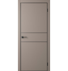 Межкомнатная дверь Centro-3 Shell Grey-AL Black 4Х кромка