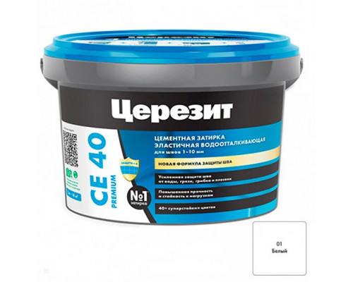 Ceresit CE 40 aquastatic Цементная затирка для плитки 1 кг.