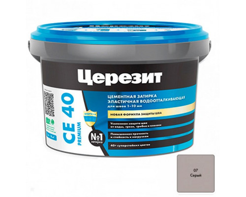 Ceresit CE 40 aquastatic Цементная затирка для плитки 1 кг.