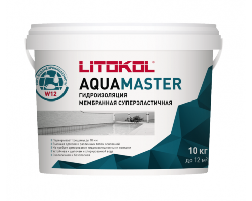 Litokol Aquamaster Гидроизоляция готовая, Серый 10 кг.