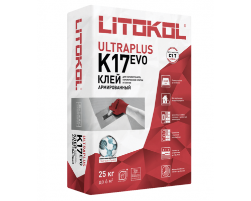 Litokol K17 Клей для керамической плитки и керамогранита, 25 кг.