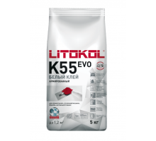 Litokol Litoplus K55 Клей для стеклянной мозаики и плитки, Белый 5 кг.