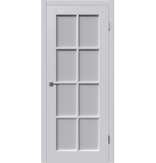 Дверь межкомнатная Порта | Эмаль серая | Белый сатинат