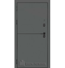 Дверь входная SL-1, цвет Графит мягкая шагрень, панель - sl-1 цвет Белая Мягкая Шагрень + Зеркало
